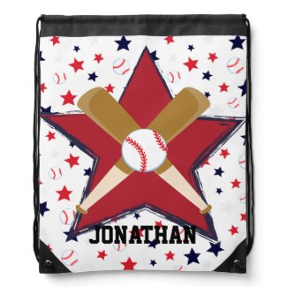 Personalized Baseball player Cinch Bag