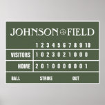 Personalized Baseball Scoreboard - 60" x 40" Print