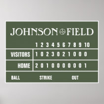 Personalized Baseball Scoreboard - 60" x 40" Print