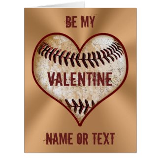 Personalized Baseball Valentine Cards for Him