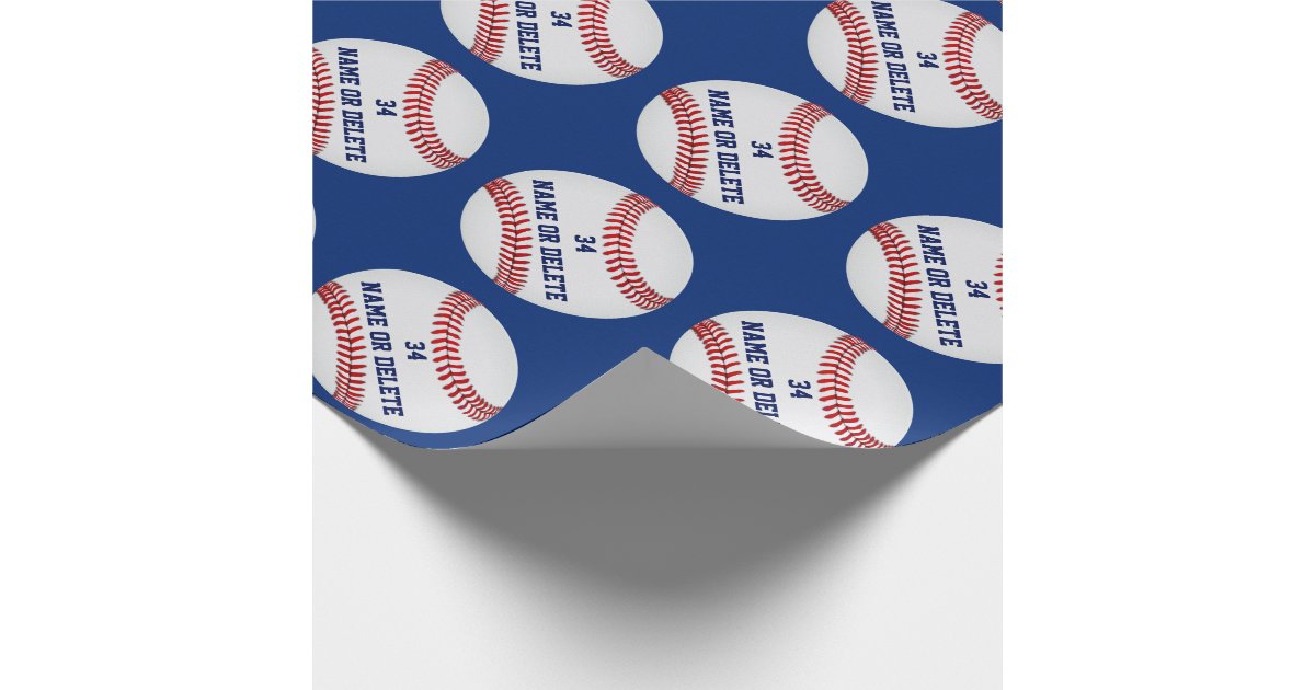 Personalized Baseball Wrapping Paper YOUR TEXT Zazzle