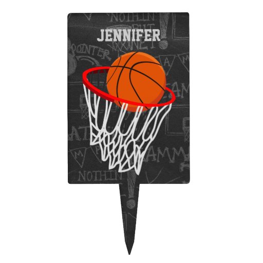 Personalized Basketball and hoop Cake Topper Zazzle