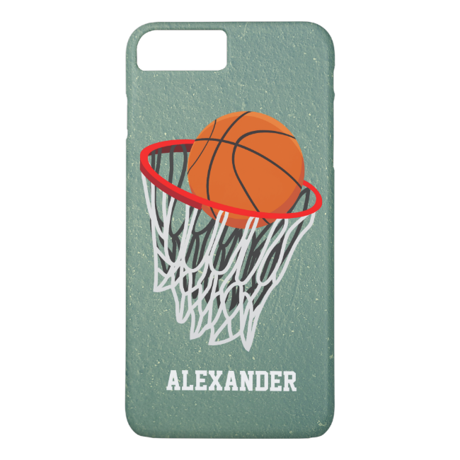 Personalized Basketball and Hoop iPhone 7 Plus Case