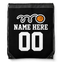 Personalized basketball drawstring backpack bag