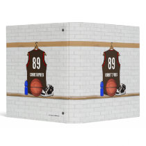 Personalized Basketball Jersey (BRO) Vinyl Binder