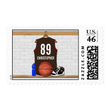 Personalized Basketball Jersey (BRO) Postage Stamps