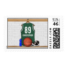 Personalized Basketball Jersey (green) Postage