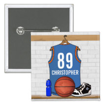 Personalized Basketball Jersey (LBO) Pinback Button