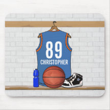 Personalized Basketball Jersey (LBO) Mouse Pads