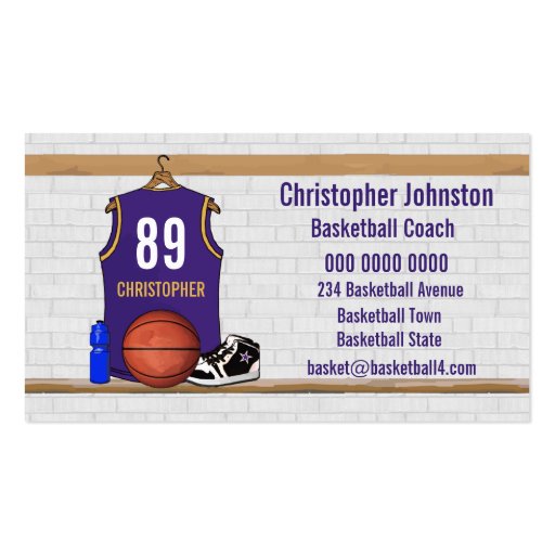 Personalized  Basketball Jersey (PG) Business Card