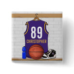 Personalized  Basketball Jersey (PG) Pinback Buttons