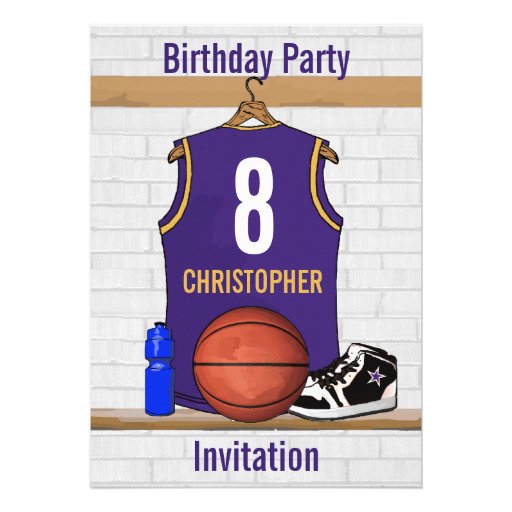 Personalized  Basketball Jersey (PG) Custom Invitations