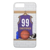 Personalized Basketball Jersey Purple | Gold iPhone 7 Plus Case