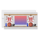 Personalized Basketball Jersey (white red) Photo Greeting Card