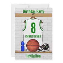 Personalized Basketball Jersey (whitegreen) Custom Announcement