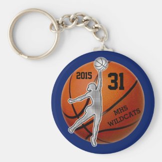 PERSONALIZED Basketball Keychains YOUR TEXT, COLOR
