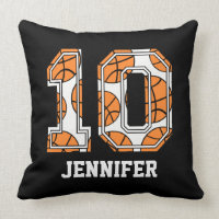 Personalized Basketball Number 10 mojo_throwpillow