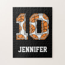 Personalized Basketball Number 10 Puzzle