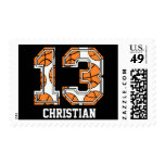 Personalized Basketball Number 13 Postage Stamps