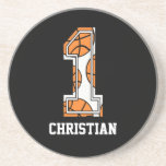 Personalized Basketball Number 1 Drink Coasters
