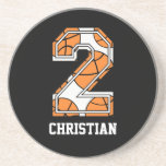 Personalized Basketball Number 2 Coasters