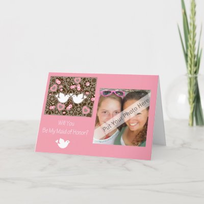 Personalized Be My Maid of Honor Photo Invitation Greeting Card