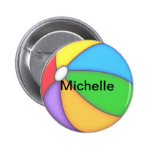 Personalized Beach Ball Button