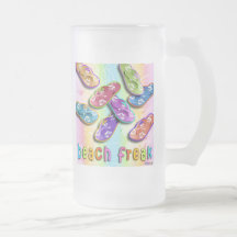 Personalized Beach Mugs with Flip Flops