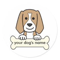 Personalized Beagle Round Stickers