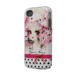Personalized - Beautiful anime girl with bunnies Iphone 4 Tough Covers