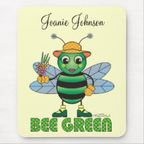 Personalized "Bee Green" Mouse Pad mousepads by MargaretAnne Personalized "Bee Green" Mouse Pad mousepads