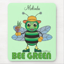 Personalized "Bee Green" Mouse Pad mousepads by MargaretAnne Personalized "Bee Green" Mouse Pad mousepads