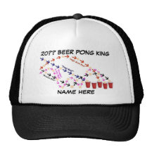 Personalized Beer Pong King Trucker Hats
