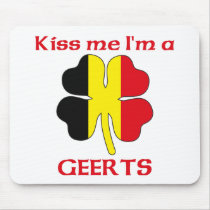 Personalized Belgian Kiss Me I'm Geerts mousepads