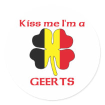 Personalized Belgian Kiss Me I'm Geerts stickers