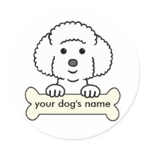 Personalized Bichon Frise Round Sticker