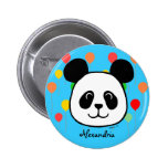 Personalized Big Face Panda Cartoon Buttons