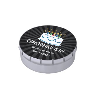Personalized Birthday Cake Favor Candy Tin
