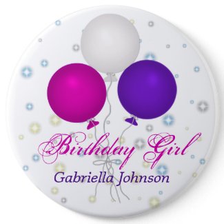 Personalized: Birthday Girl Button button