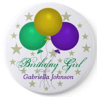 Personalized: Birthday Girl Button button