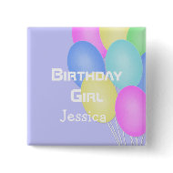 Personalized Birthday Girl Button button