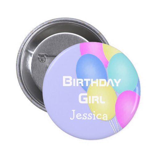 Personalized Birthday Girl Button Zazzle