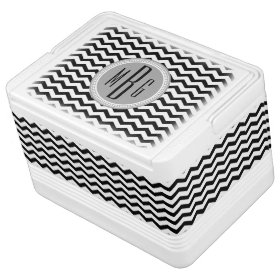 Personalized Black and White Chevron Monogrammed Igloo Drink Cooler