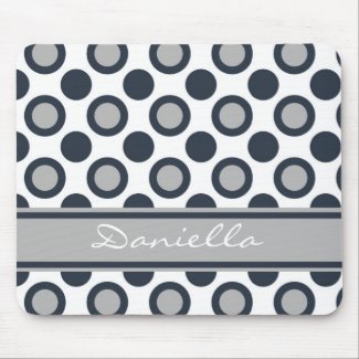 Personalized Black And White Mousepad::Polka Dots mousepad