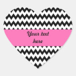 Personalized Black and White Zigzag Stickers
