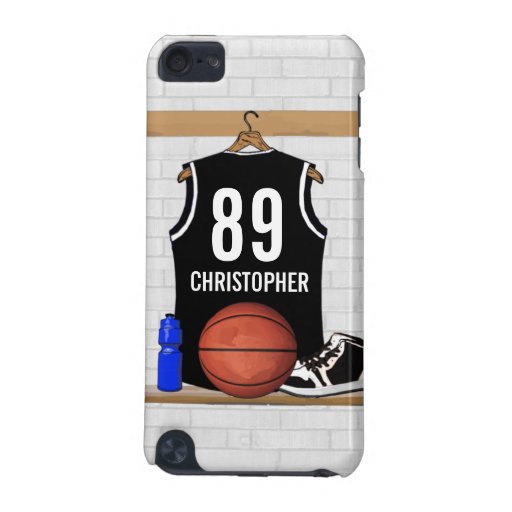 Personalized Black Basketball Jersey iPod Touch (5th Generation) Case