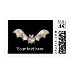 Personalized Black Bat With Heart Postage Stamps