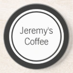 Personalized Black Circles Coaster
