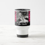 Personalized Black & Hot Pink Damask Mug mugs