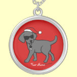 Personalized Black Labrador Christmas Cartoon necklaces